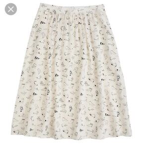 J. Crew Collection Skirt 100% Silk Ivory Heel Shoe Print Lined Rare 4